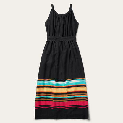 Stripe Border Sleeveless Dress Black - Stetson
