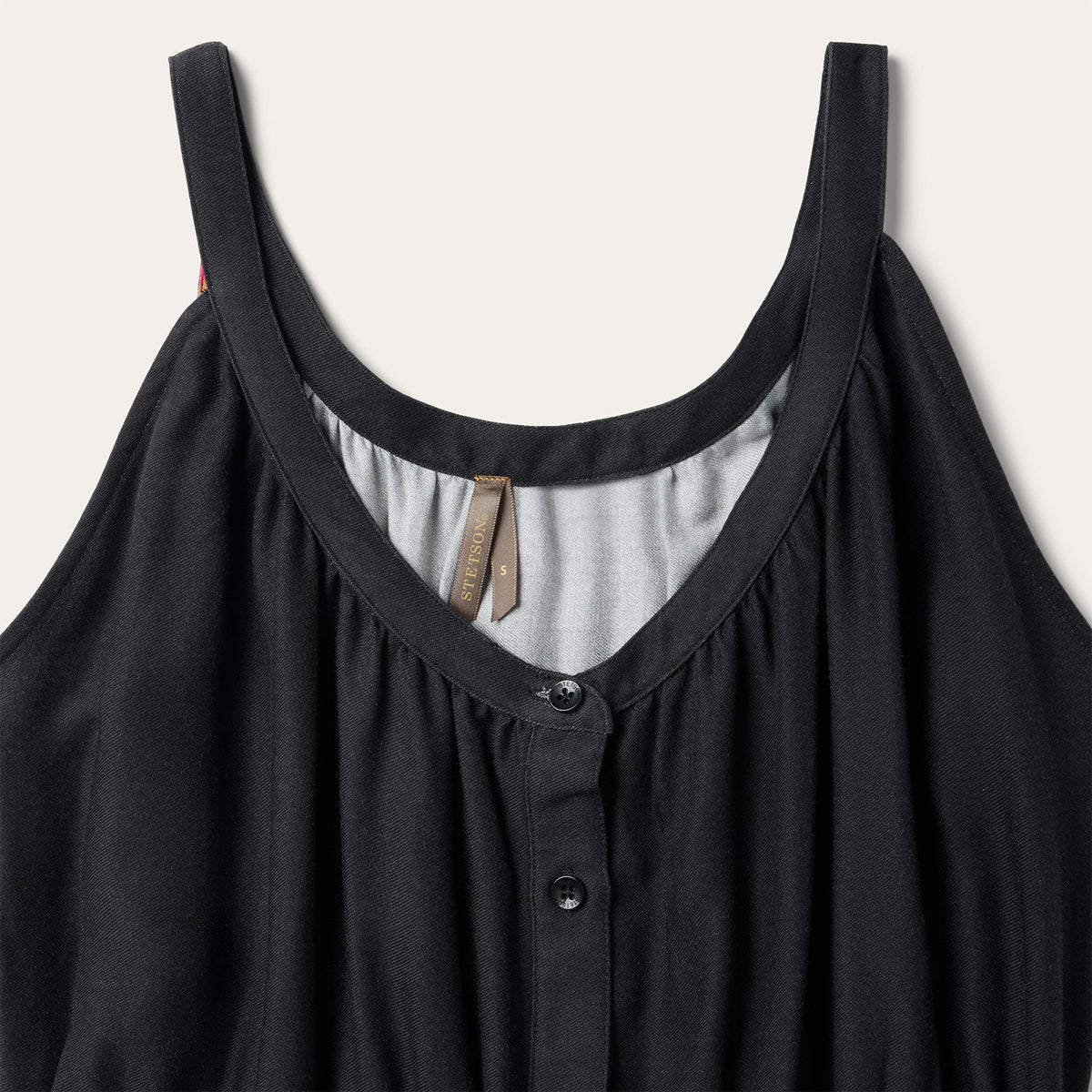 Stripe Border Sleeveless Dress Black - Stetson
