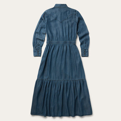 Western Denim Maxi Dress Blue - Stetson