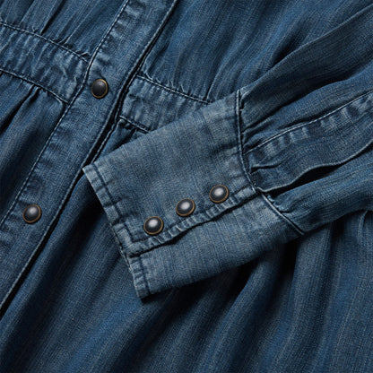Western Denim Maxi Dress Blue - Stetson