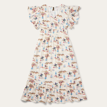 Desert Trails Print Prairie Dress White - Stetson