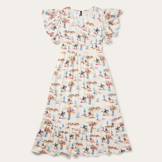 Desert Trails Print Prairie Dress White - Stetson