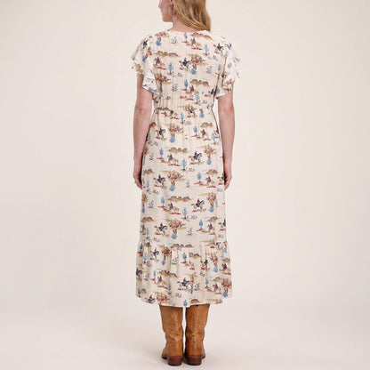 Desert Trails Print Prairie Dress White - Stetson
