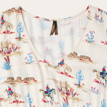 Desert Trails Print Prairie Dress White - Stetson