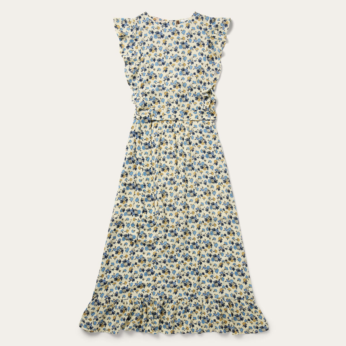 Field Flowers Print Peasant Dress Yellow - Stetson