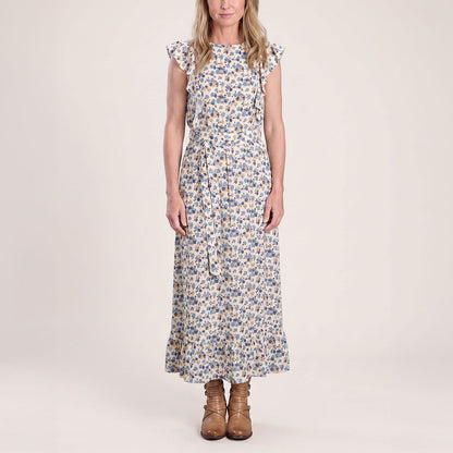 Field Flowers Print Peasant Dress Yellow - Stetson
