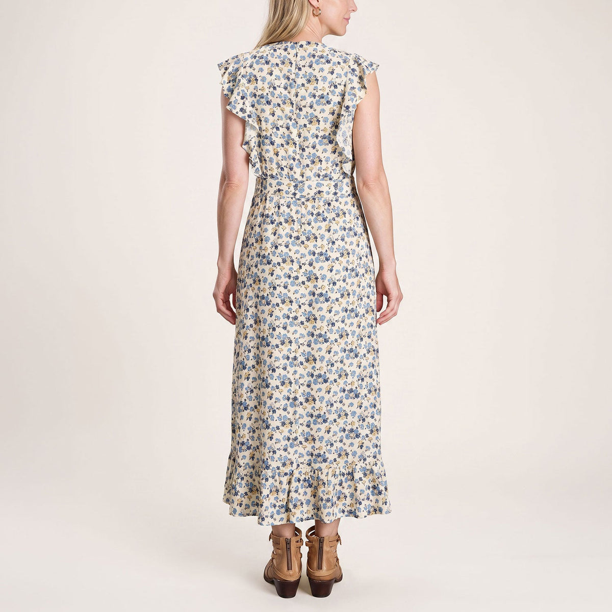 Field Flowers Print Peasant Dress Yellow - Stetson