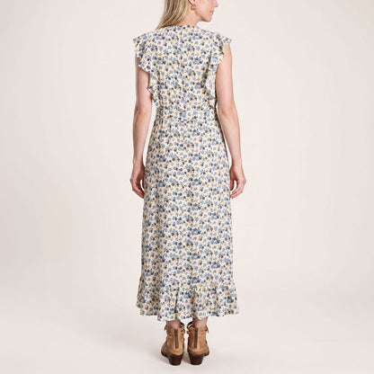 Field Flowers Print Peasant Dress Yellow - Stetson