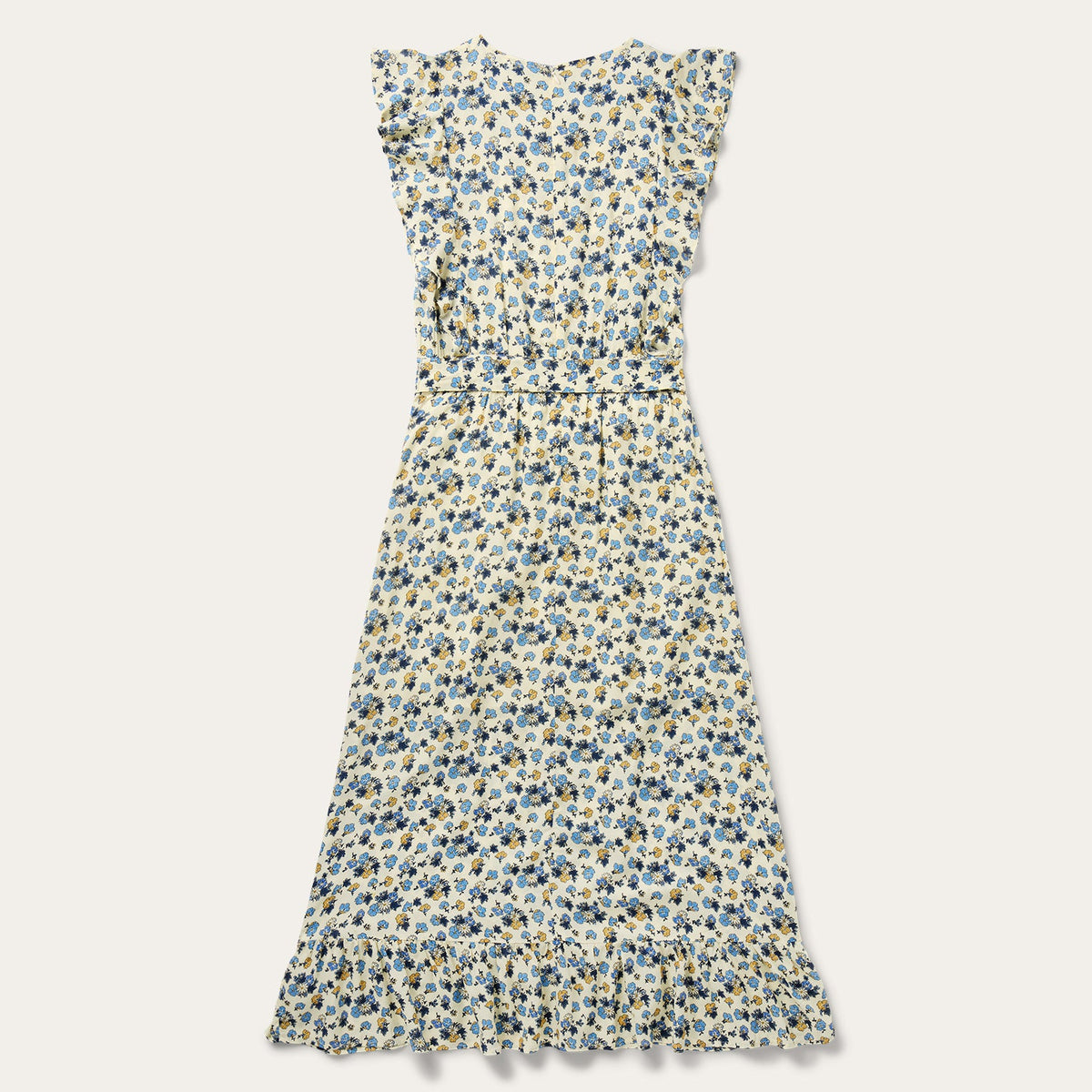 Field Flowers Print Peasant Dress Yellow - Stetson