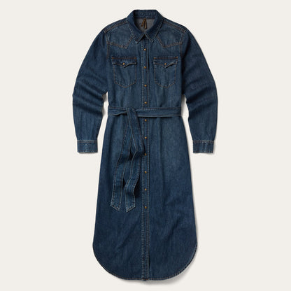 Western Denim Shirt Dress Dark Denim - Stetson