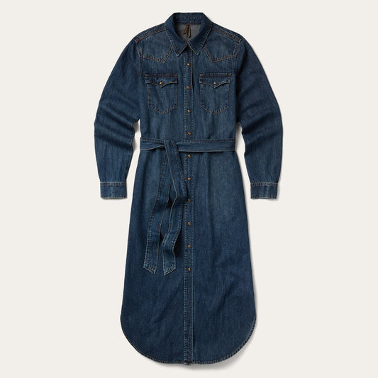 Western Denim Shirt Dress Dark Denim - Stetson
