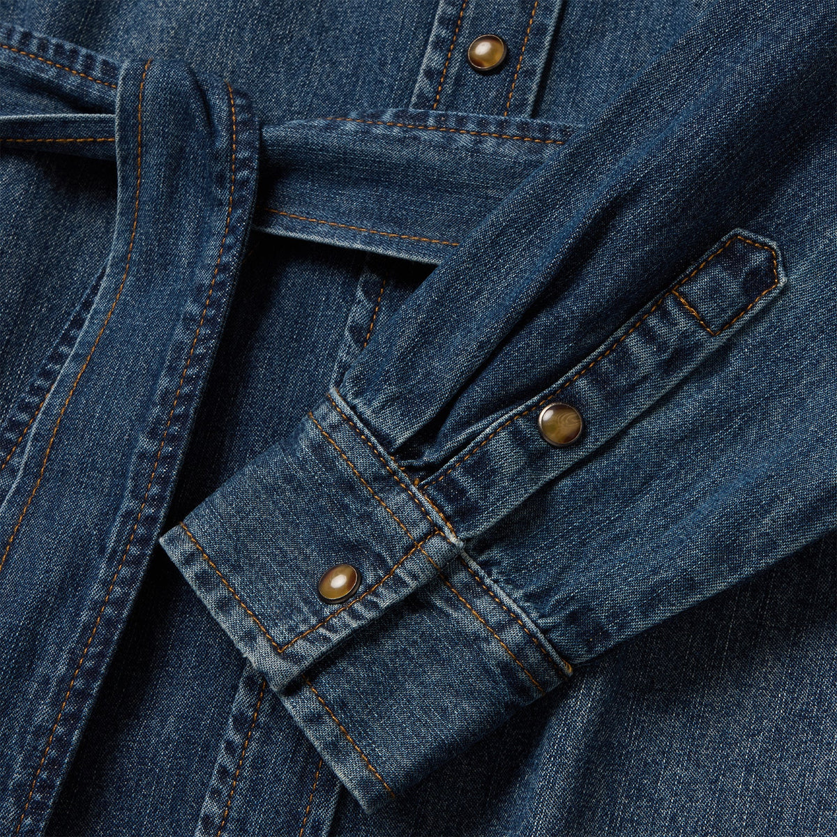 Western Denim Shirt Dress Dark Denim - Stetson