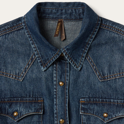Western Denim Shirt Dress Dark Denim - Stetson
