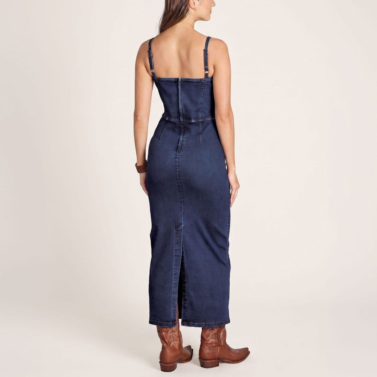 Stretch Denim Fitted Dress Blue - Stetson