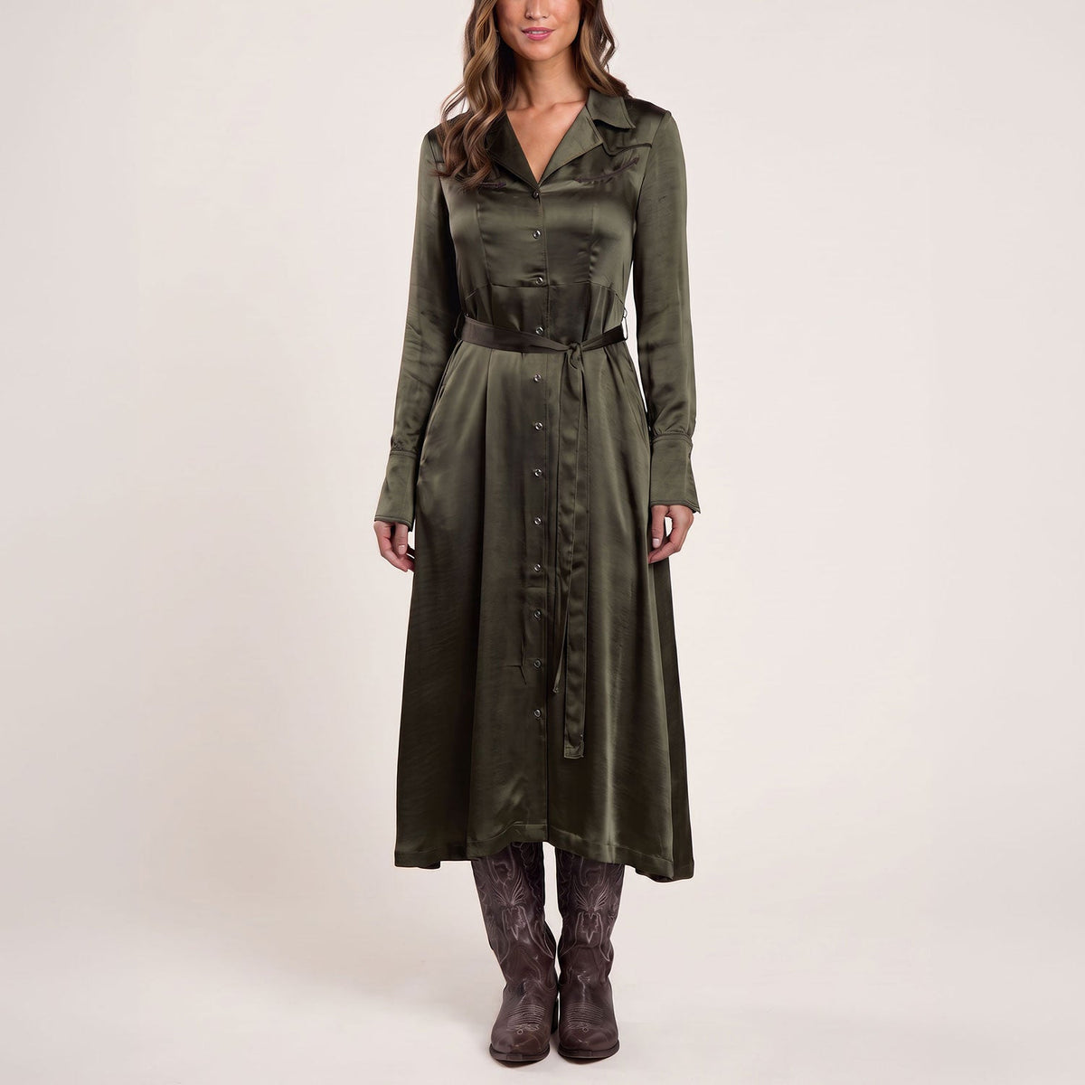 Satin Western Dress Green - Stetson