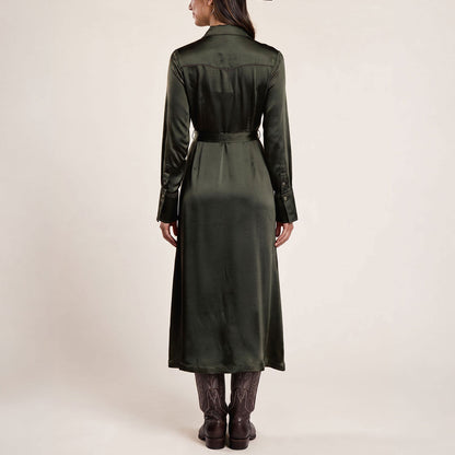 Satin Western Dress Green - Stetson