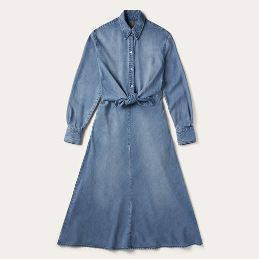Denim Tie-Front Dress Blue - Stetson