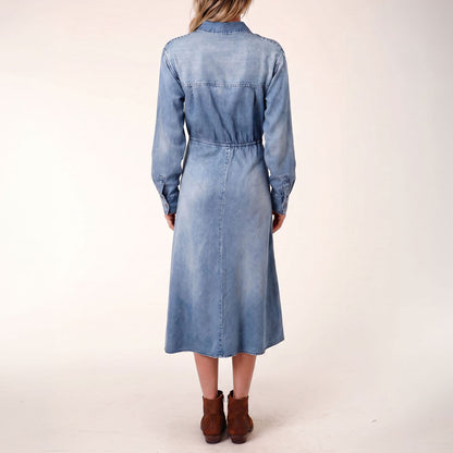 Denim Tie-Front Dress Blue - Stetson