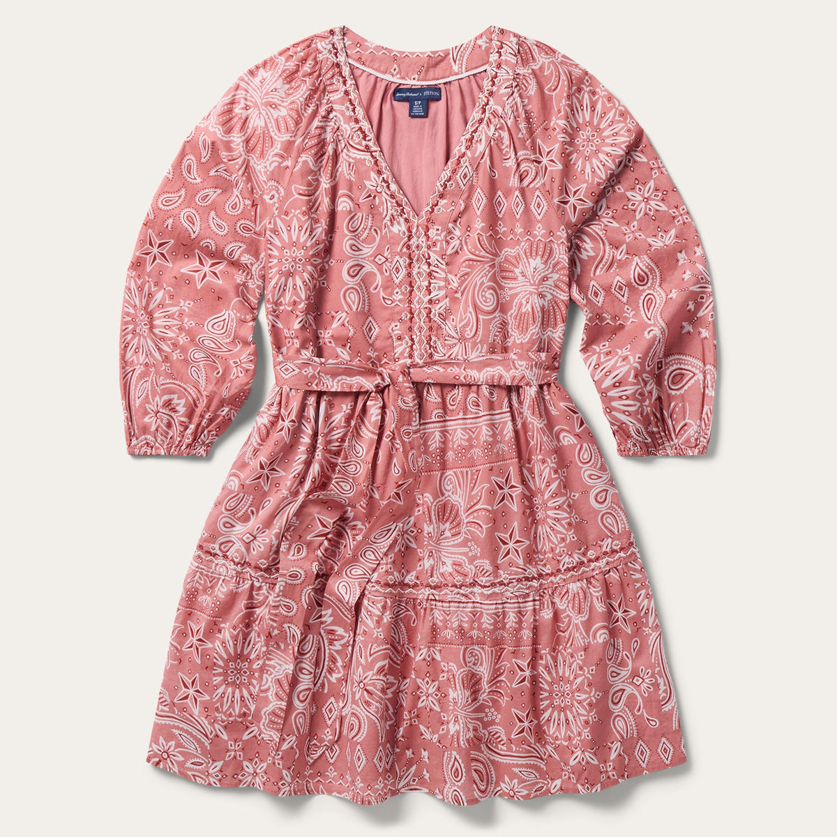 Tommy Bahama x Stetson Bandana Bay 3/4-Sleeve Dress Faded Rose - Stetson