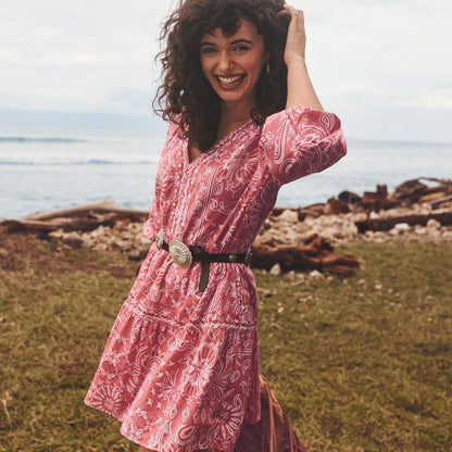 Tommy Bahama x Stetson Bandana Bay 3/4-Sleeve Dress Faded Rose - Stetson