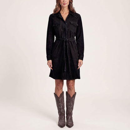 Suede Western Shirt Dress Black - Stetson