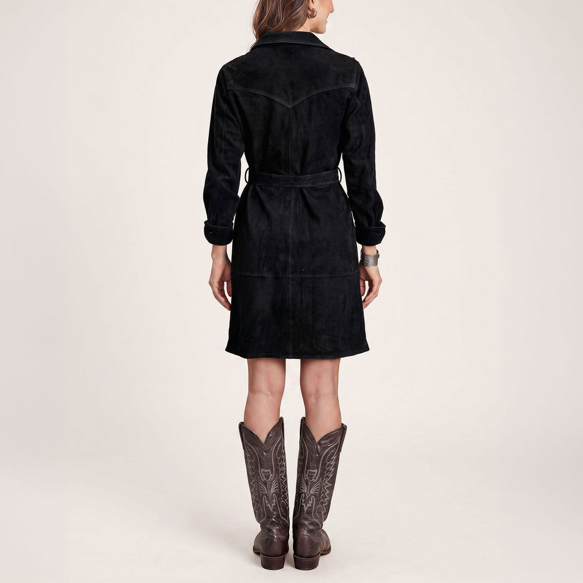 Suede Western Shirt Dress Black - Stetson