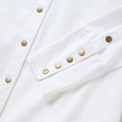 Embroidered Denim Dress White - Stetson