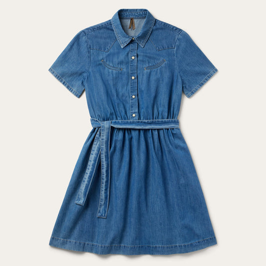 Smile Pocket Denim Dress Blue - Stetson