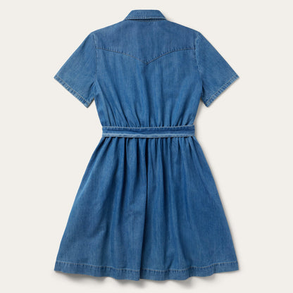Smile Pocket Denim Dress Blue - Stetson