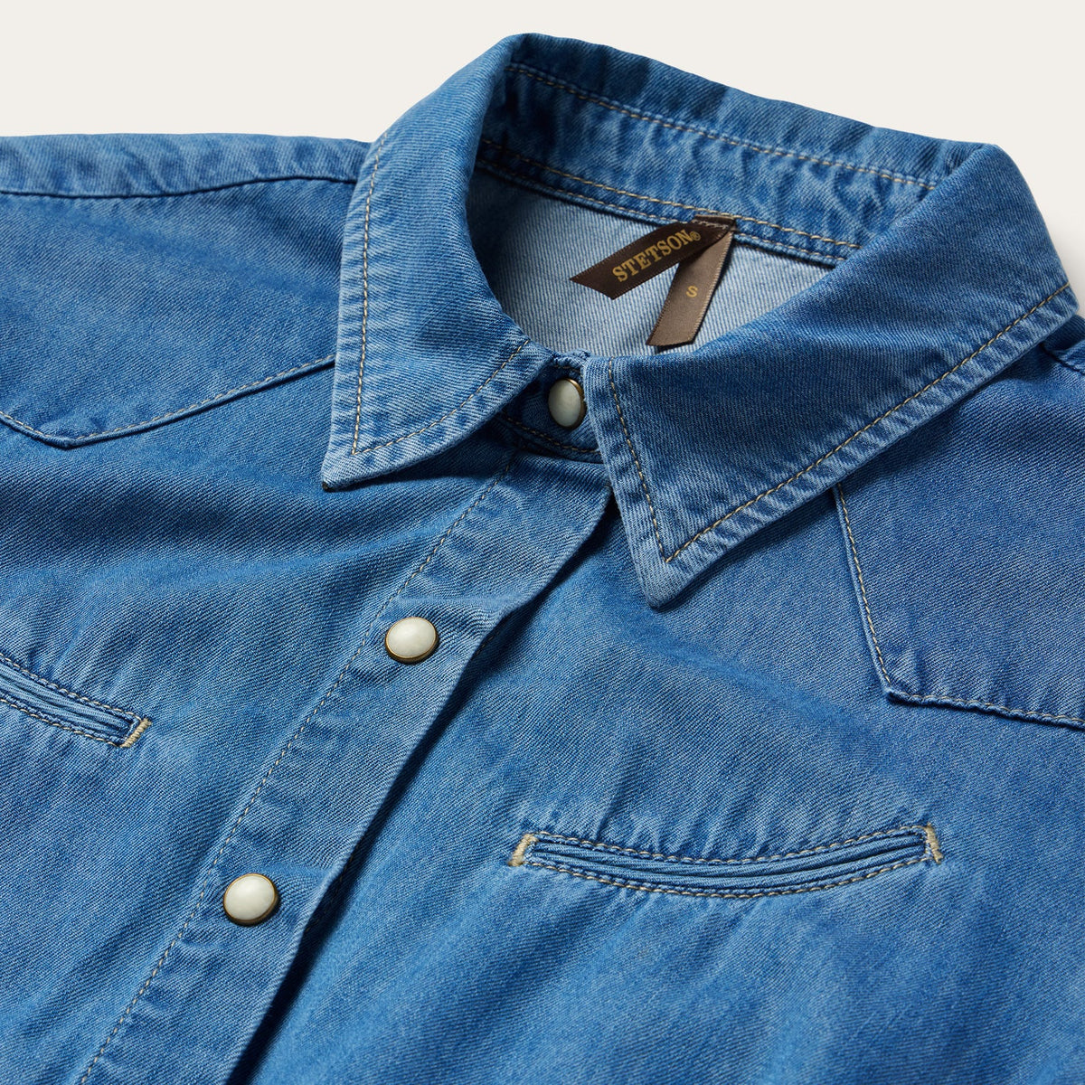 Smile Pocket Denim Dress Blue - Stetson