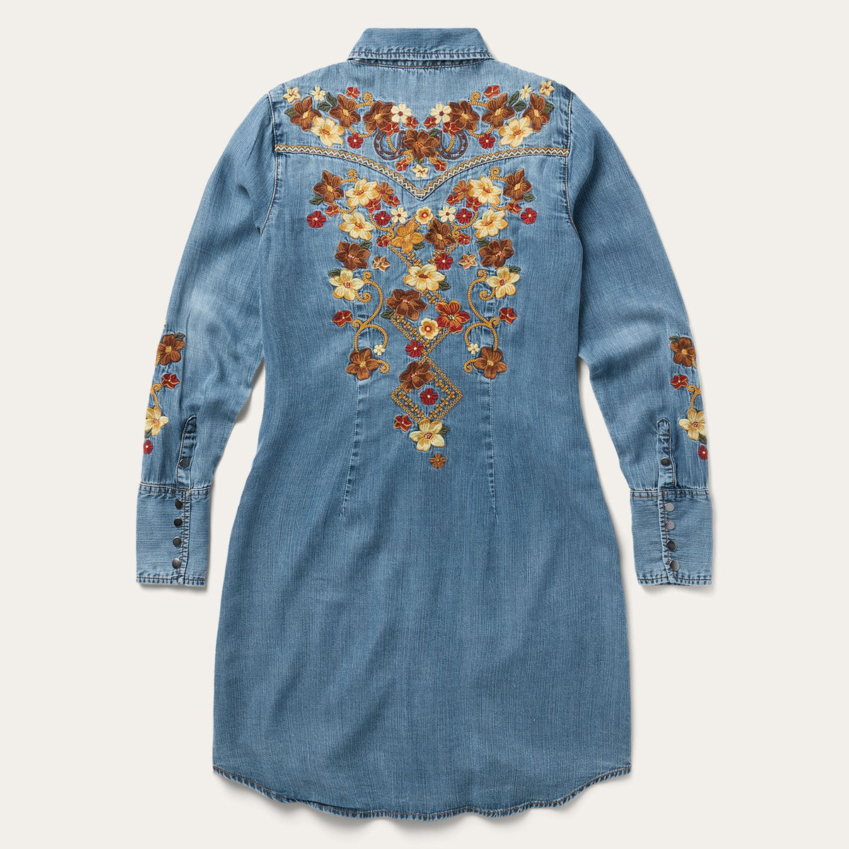 Embroidered Western Shirt Dress Blue - Stetson
