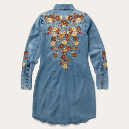 Embroidered Western Shirt Dress Blue - Stetson