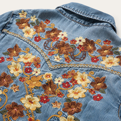 Embroidered Western Shirt Dress Blue - Stetson