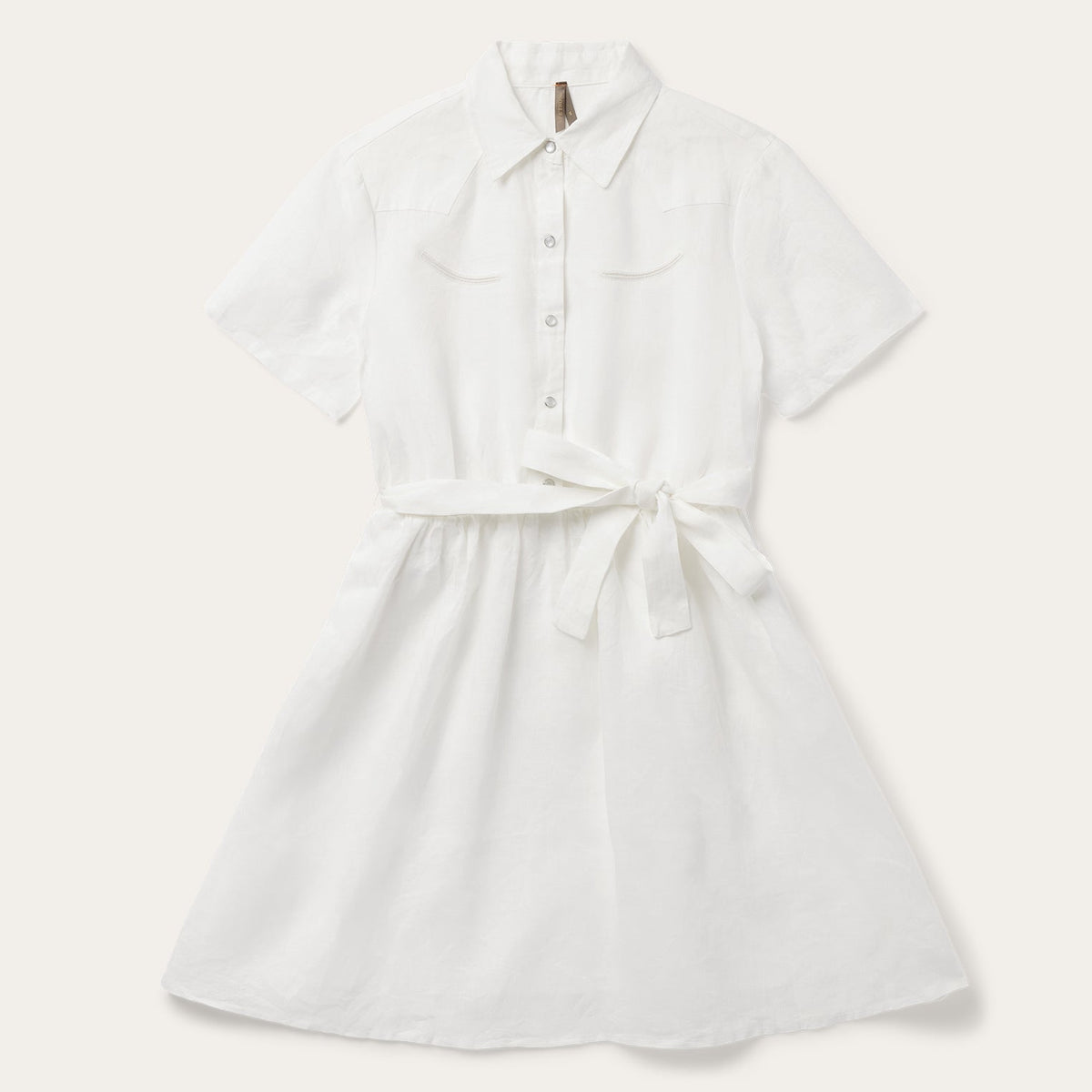 White Linen Shirt Dress White - Stetson