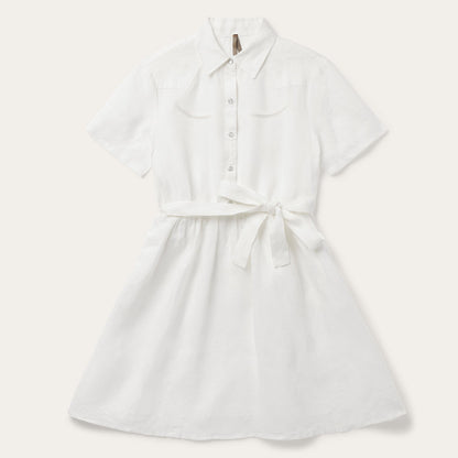 White Linen Shirt Dress White - Stetson