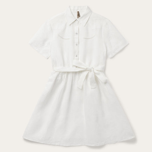 White Linen Shirt Dress White - Stetson