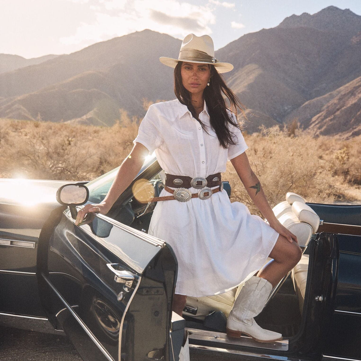 White Linen Shirt Dress White - Stetson