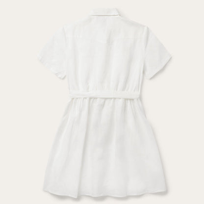 White Linen Shirt Dress White - Stetson