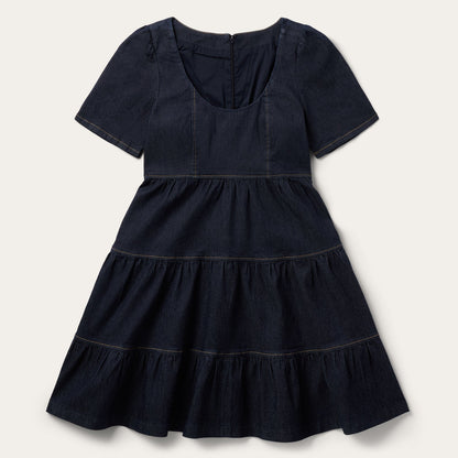 Dark Denim Dress With Contrast Top Stitching Blue - Stetson