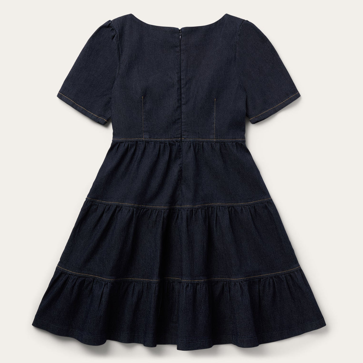 Dark Denim Dress With Contrast Top Stitching Blue - Stetson