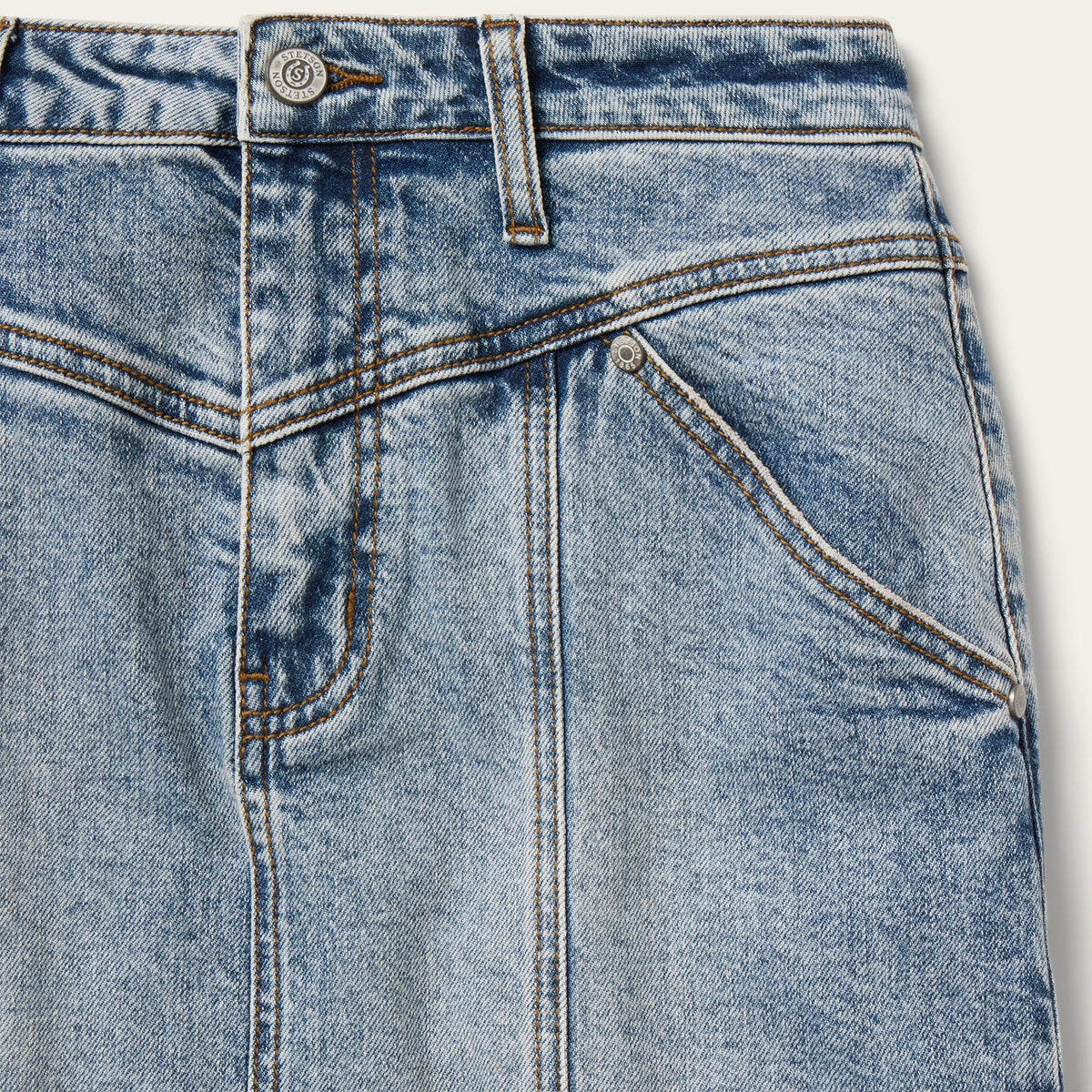 Denim Midi Skirt Washed Denim - Stetson