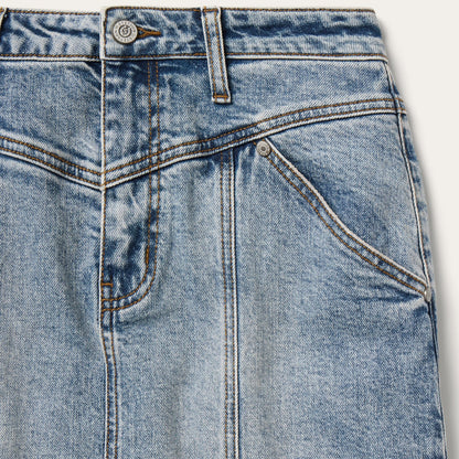 Denim Midi Skirt Washed Denim - Stetson