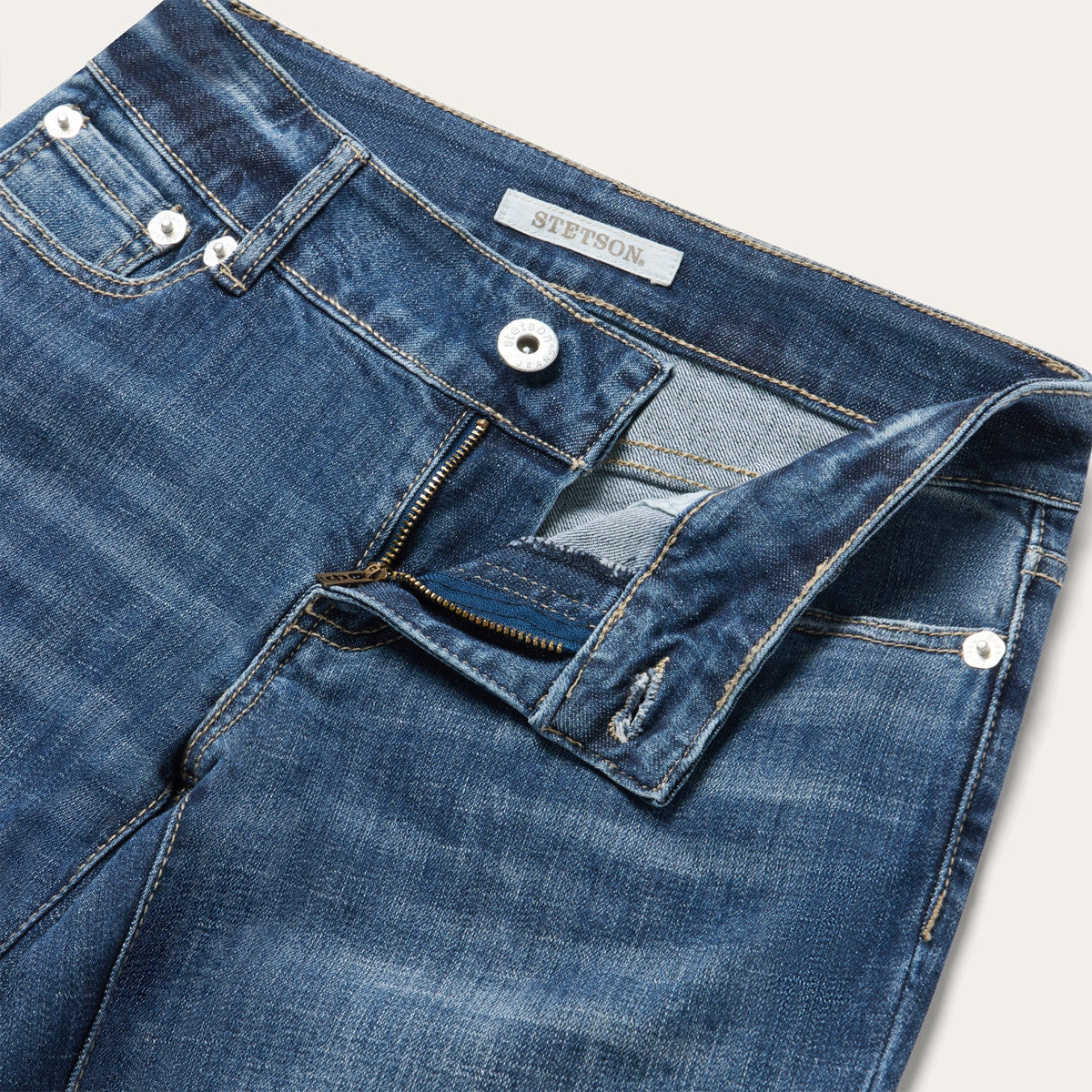 214 City Trouser Jeans Medium Blue - Stetson