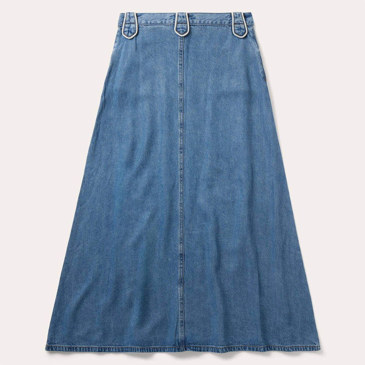 A-Line Piped Denim Skirt Blue - Stetson