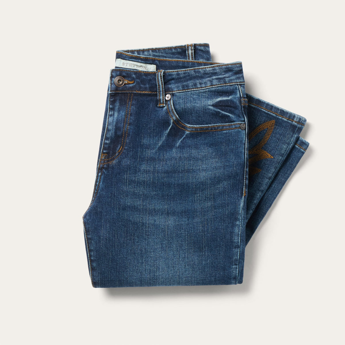 641 Mid-Rise Loose Bootcut Jeans Medium Blue - Stetson