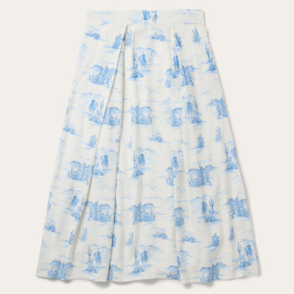 Indigo Trail Print Skirt White - Stetson