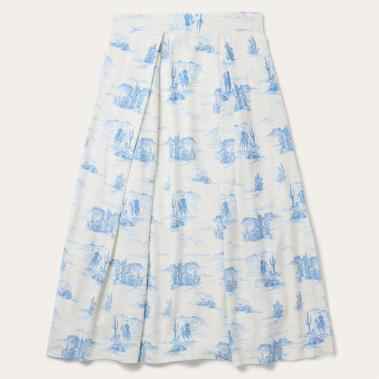 Indigo Trail Print Skirt White - Stetson