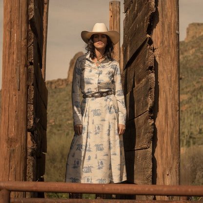 Indigo Trail Print Skirt White - Stetson