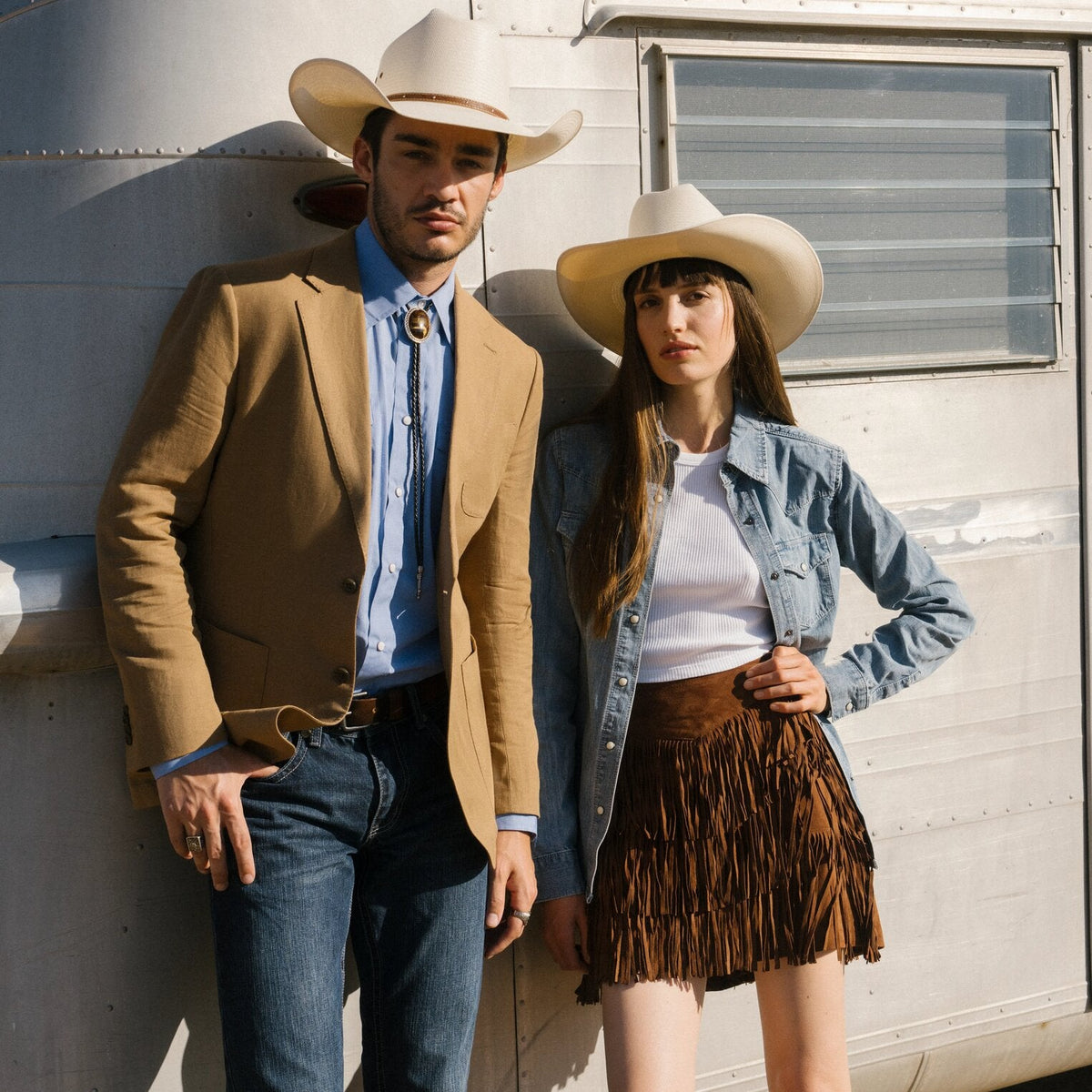Lamb Suede Fringe Mini Skirt Brown - Stetson