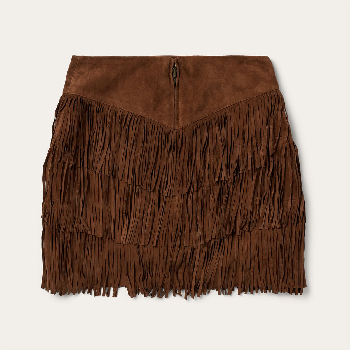 Lamb Suede Fringe Mini Skirt Brown - Stetson